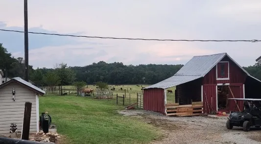 The barn at dusk, Dreamland Farms